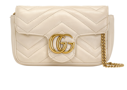 Super Mini GG Marmont, &pound;595, Handbags, Cream, Leather, Front view